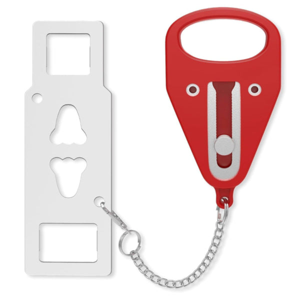 Portable Door Lock for Travel by PocketLock (Red)