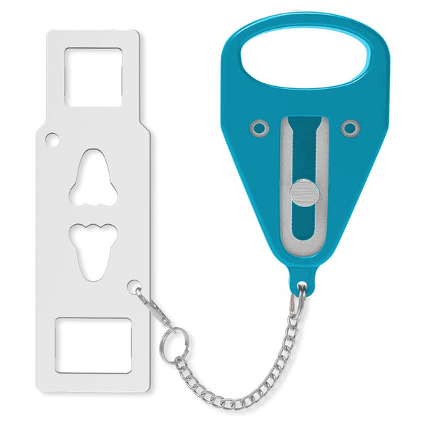 Portable Door Lock for Travel by PocketLock (Blue)